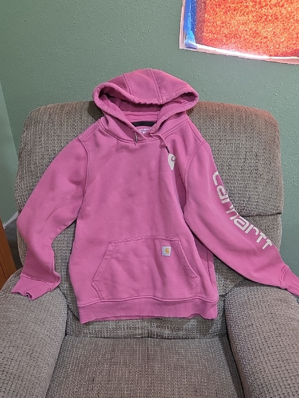 Carhartt Mauve Pink Logo Sleeve Hoodie